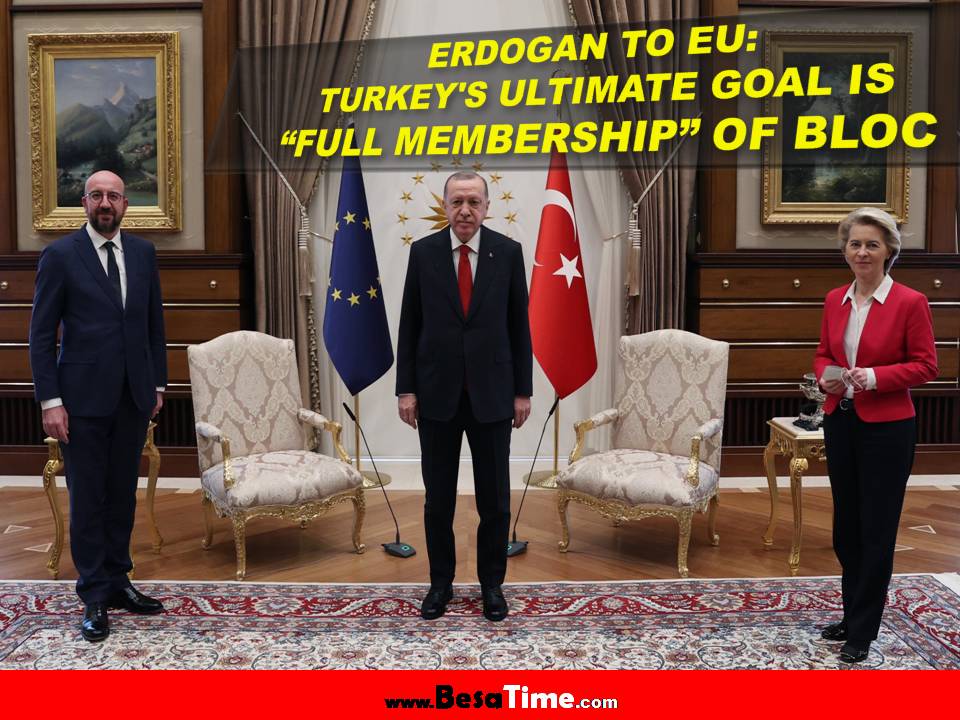 Erdogan to EU: Turkey's ultimate goal is 'full membership' of bloc