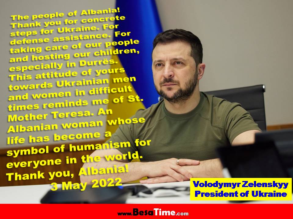 The people of Albania thank you for concrete steps for Ukraine. For taking care of our people and hosting our children, especially in Durrës.